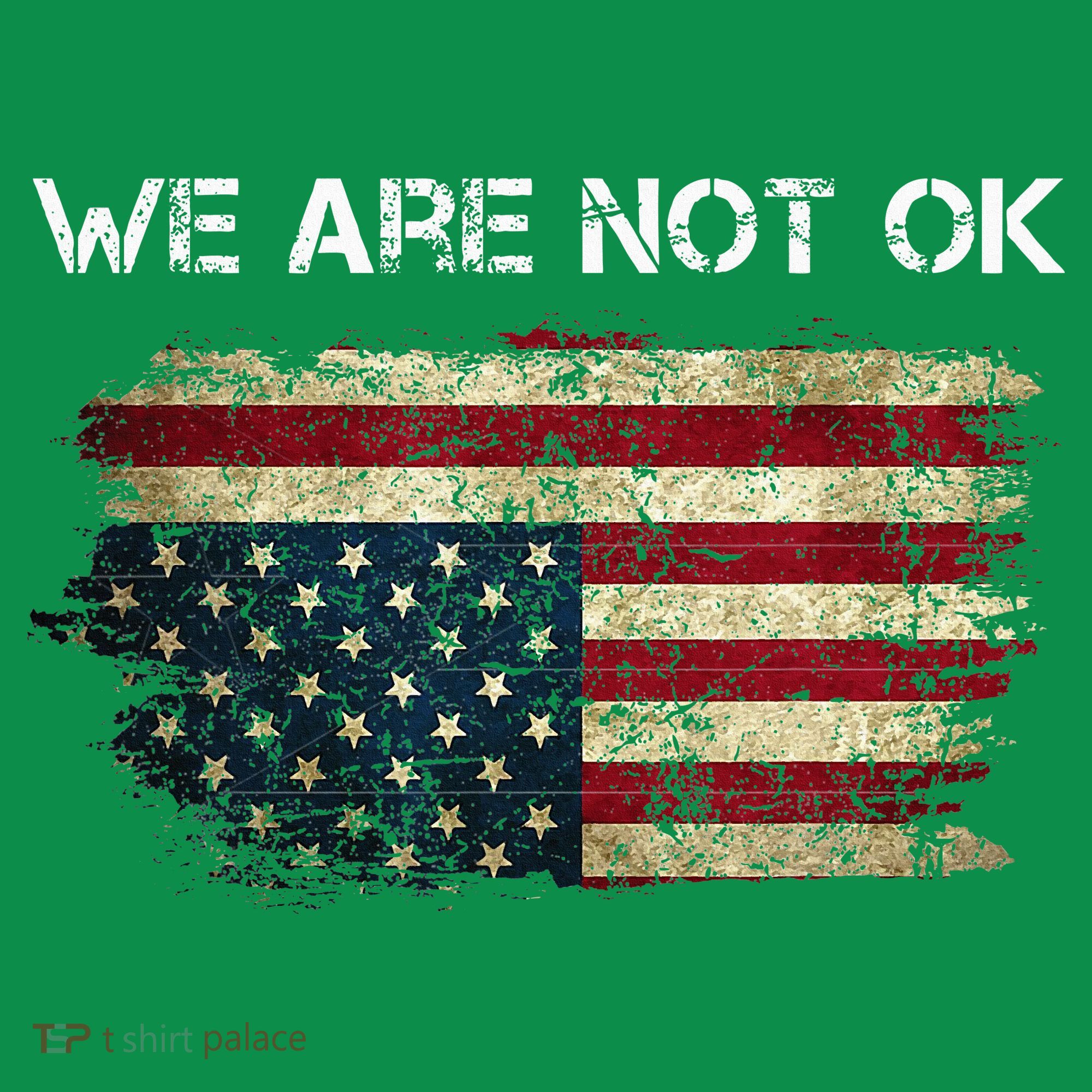 We Are Not Ok Usa Flag Upside Down Baby Bodysuit
