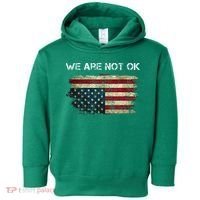 We Are Not Ok Usa Flag Upside Down Toddler Hoodie thumb 0