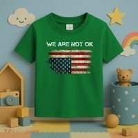 We Are Not Ok Usa Flag Upside Down Toddler T-Shirt thumb 3