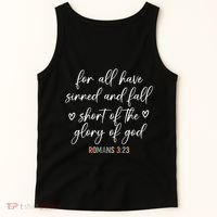 We All Need Jesus Romans 3:23 Christian Bible Verse Front & Back Tank Top thumb 5