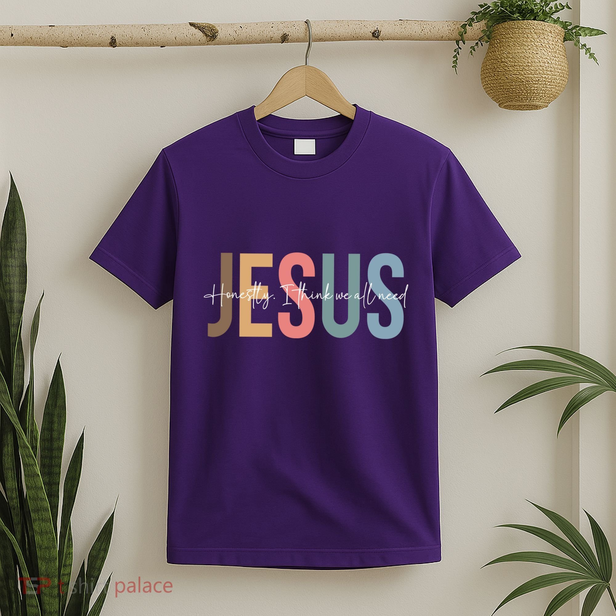 We All Need Jesus Romans 3:23 Christian Bible Verse Front & Back T-Shirt