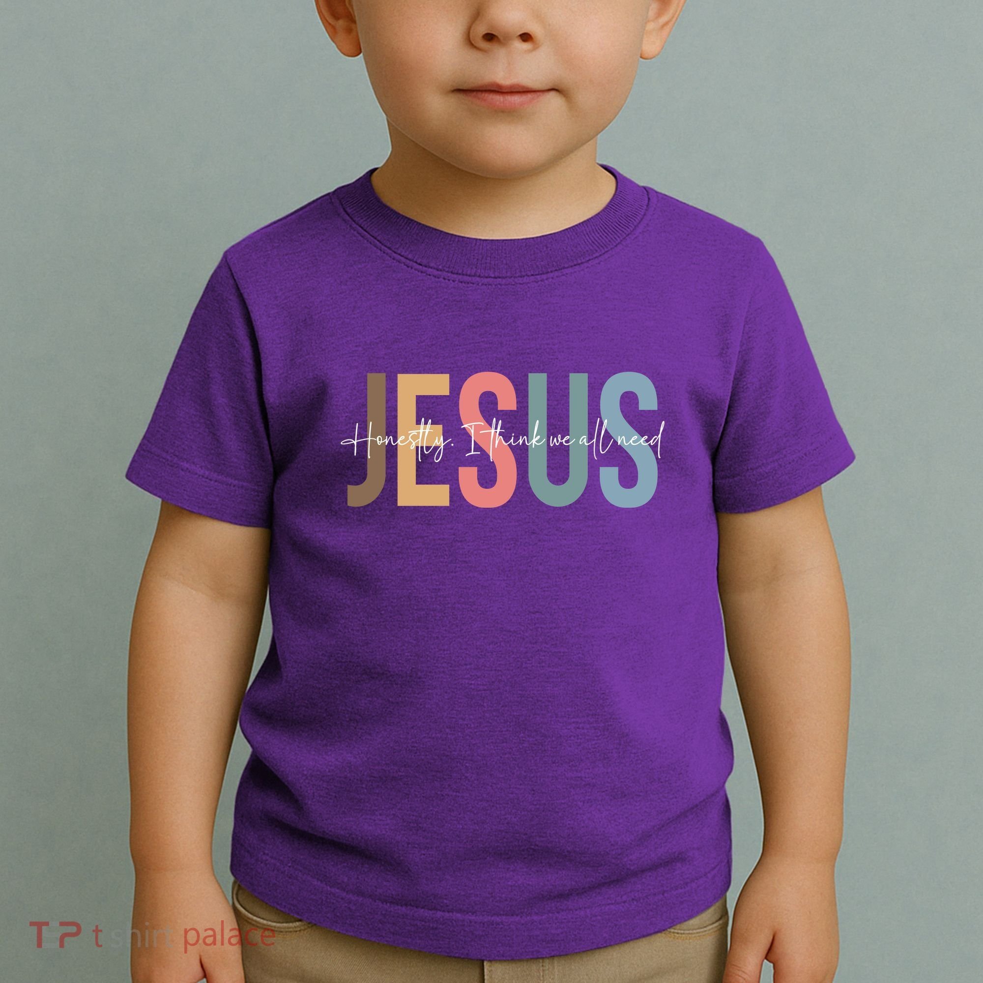 We All Need Jesus Romans 3:23 Christian Bible Verse Front & Back Toddler T-Shirt