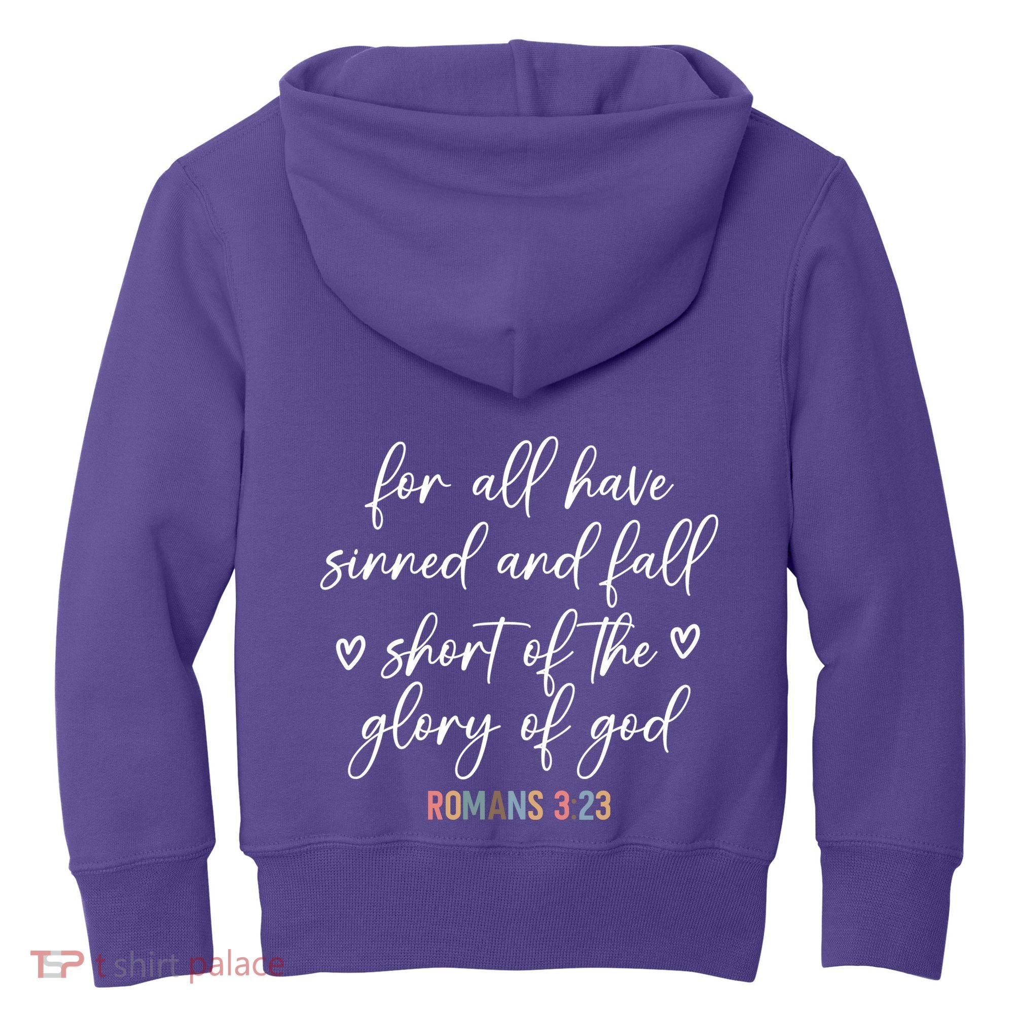 We All Need Jesus Romans 3:23 Christian Bible Verse Front & Back Kids Hoodie