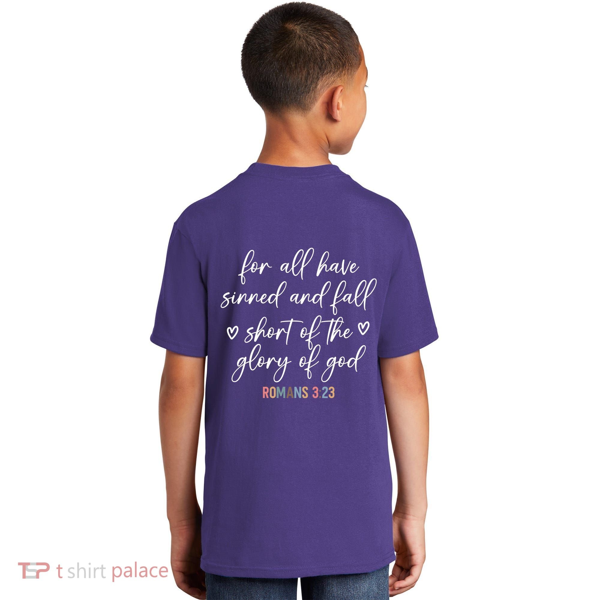 We All Need Jesus Romans 3:23 Christian Bible Verse Front & Back Kids T-Shirt