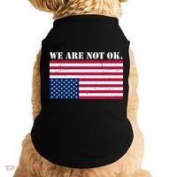 We Are Not Ok Upside Down American Flag Doggie Tank thumb 0