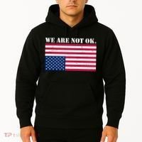 We Are Not Ok Upside Down American Flag Hoodie thumb 2