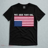 We Are Not Ok Upside Down American Flag T-Shirt thumb 5