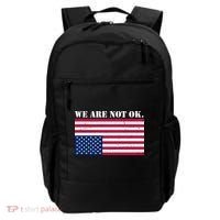 We Are Not Ok Upside Down American Flag Backpack thumb 0