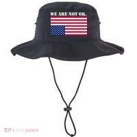 We Are Not Ok Upside Down American Flag Bucket Hat thumb 0