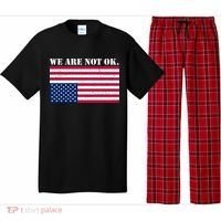 We Are Not Ok Upside Down American Flag Pajama Set thumb 0