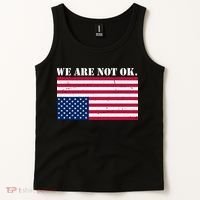 We Are Not Ok Upside Down American Flag Tank Top thumb 2