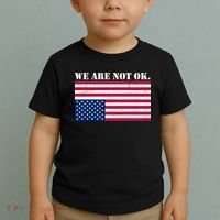 We Are Not Ok Upside Down American Flag Toddler T-Shirt thumb 2