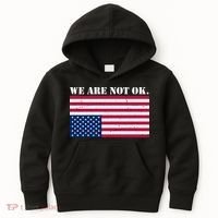 We Are Not Ok Upside Down American Flag Kids Hoodie thumb 0