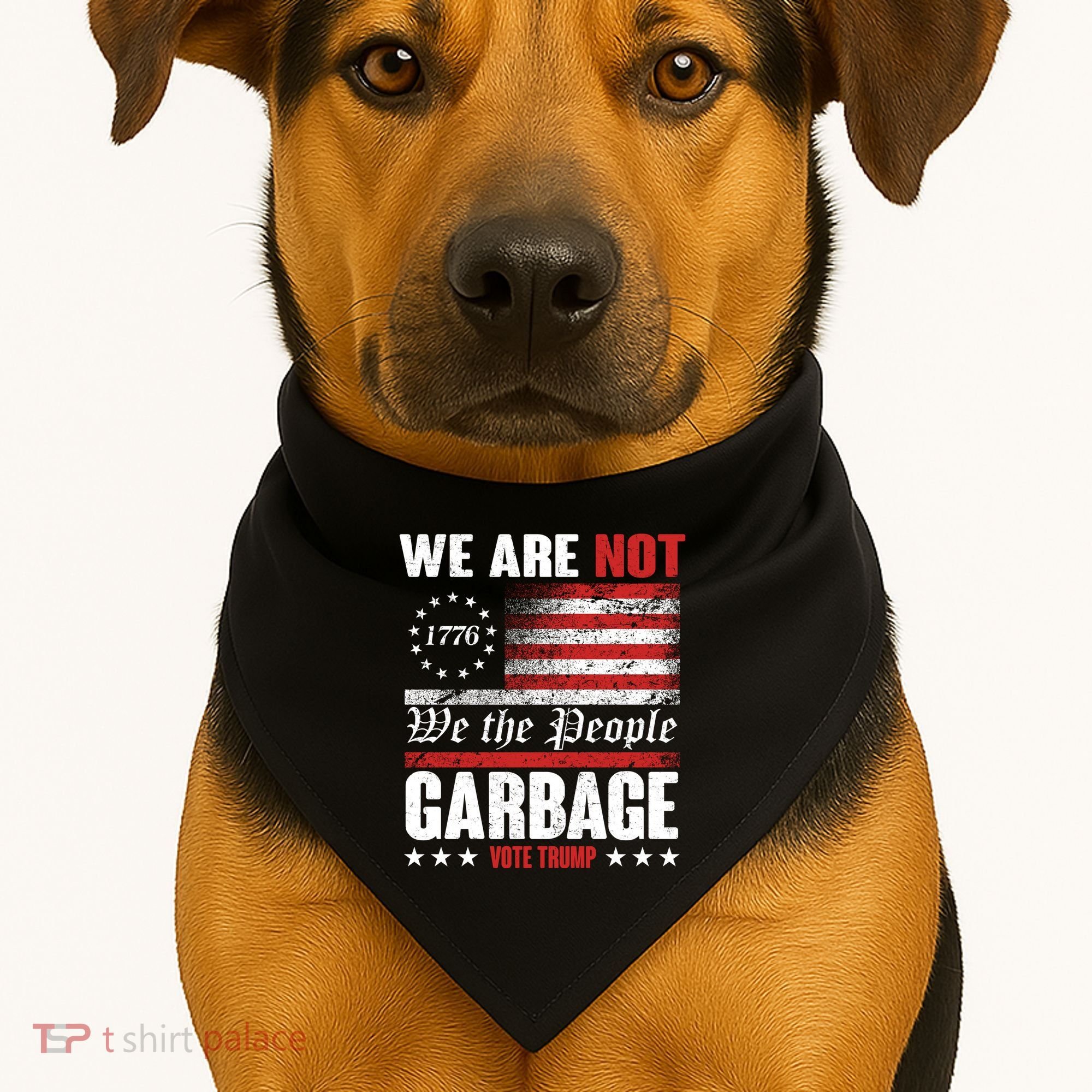 We Are Not Garbage Vote Trump USA-Made Doggie Bandana