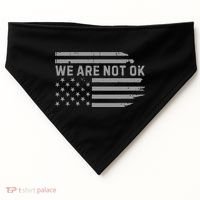 We Are Not Ok Usa Flag Upside Down USA-Made Doggie Bandana thumb 0