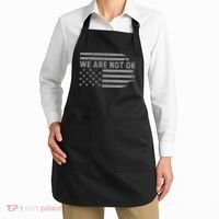 We Are Not Ok Usa Flag Upside Down Apron thumb 2
