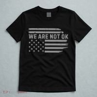We Are Not Ok Usa Flag Upside Down T-Shirt thumb 5