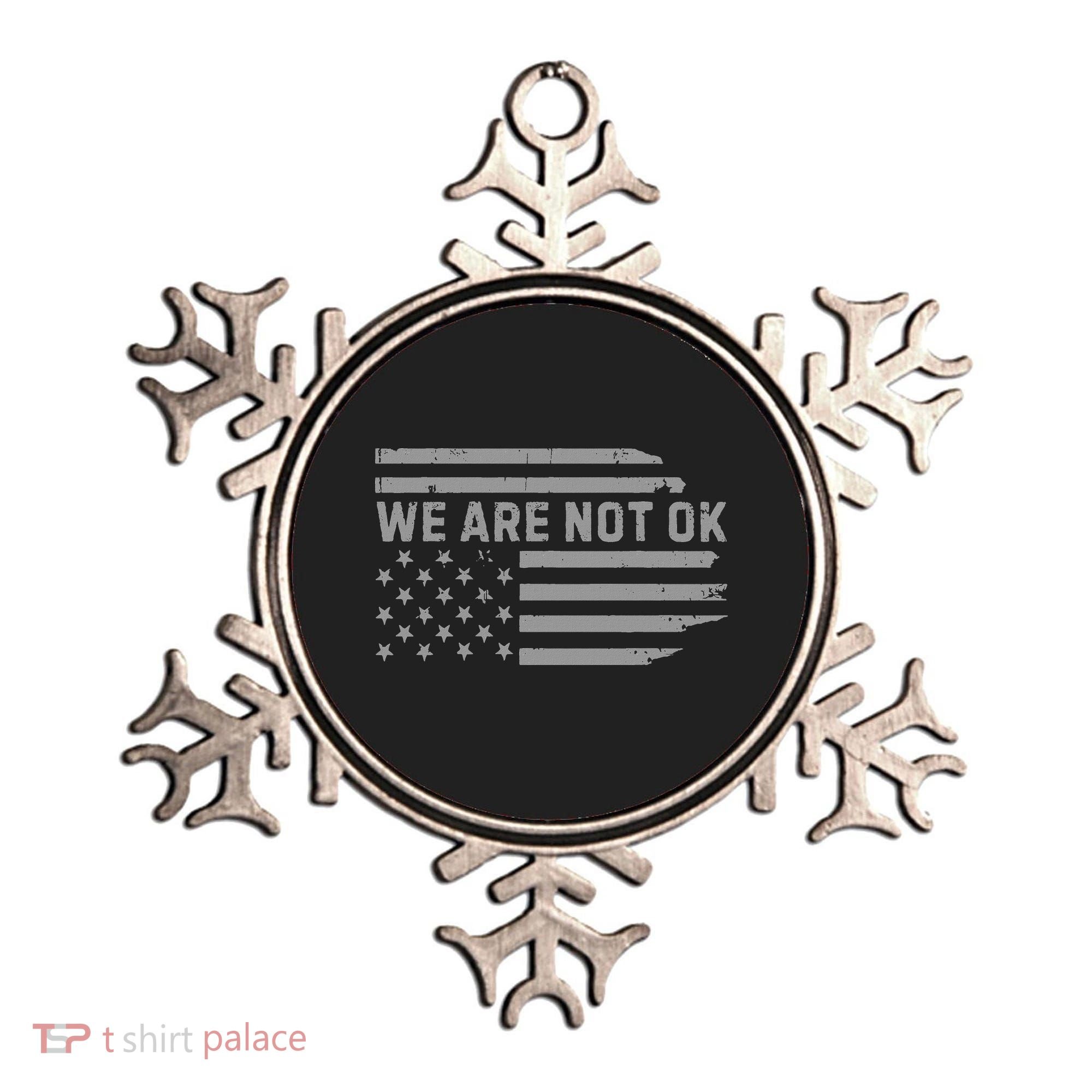We Are Not Ok Usa Flag Upside Down Ornament