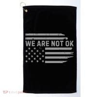 We Are Not Ok Usa Flag Upside Down Golf Towel thumb 0
