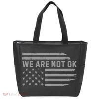 We Are Not Ok Usa Flag Upside Down Tote Bag thumb 0