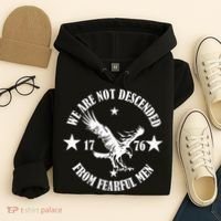 We Are Not Descended From Fearful Men Since 1776 Eagle Lovers Hoodie thumb 4