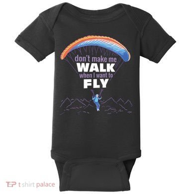 Want To Fly Paragliding Baby Bodysuit