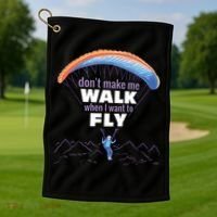 Want To Fly Paragliding Golf Towel thumb 1