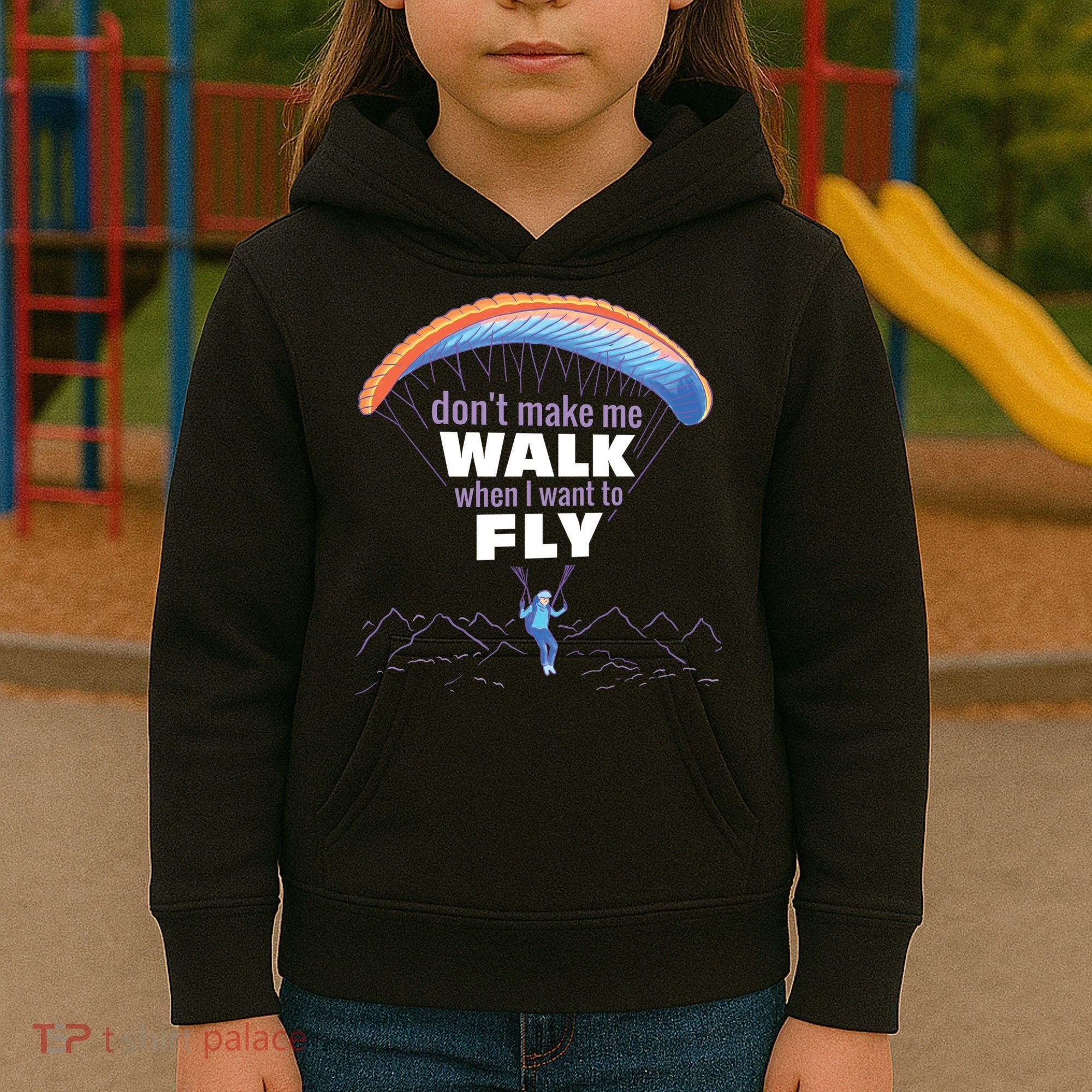 Want To Fly Paragliding Kids Hoodie