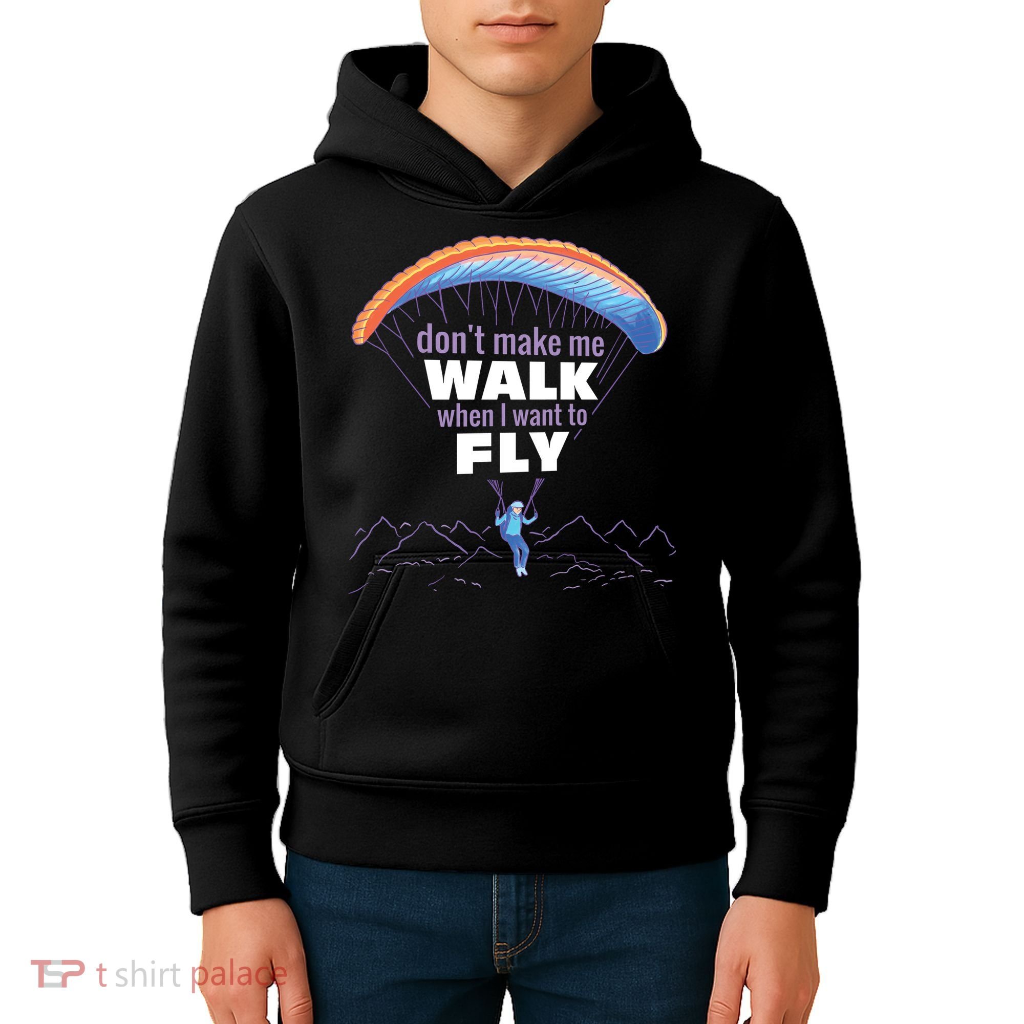 Want To Fly Paragliding Kids Hoodie