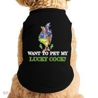 Want To Pet My Lucky Cock St Patrick's Day Doggie Tank thumb 0