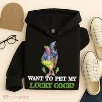Want To Pet My Lucky Cock St Patrick's Day Hoodie thumb 4