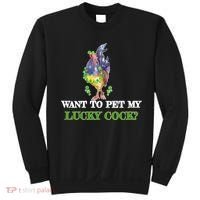 Want To Pet My Lucky Cock St Patrick's Day Sweatshirt thumb 0