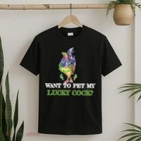 Want To Pet My Lucky Cock St Patrick's Day T-Shirt thumb 2