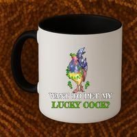 Want To Pet My Lucky Cock St Patrick's Day Coffee Mug thumb 2