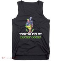 Want To Pet My Lucky Cock St Patrick's Day Tank Top thumb 0