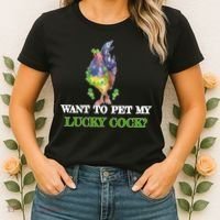 Want To Pet My Lucky Cock St Patrick's Day Women's T-Shirt thumb 2