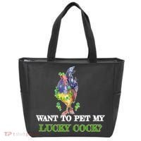 Want To Pet My Lucky Cock St Patrick's Day Tote Bag thumb 0