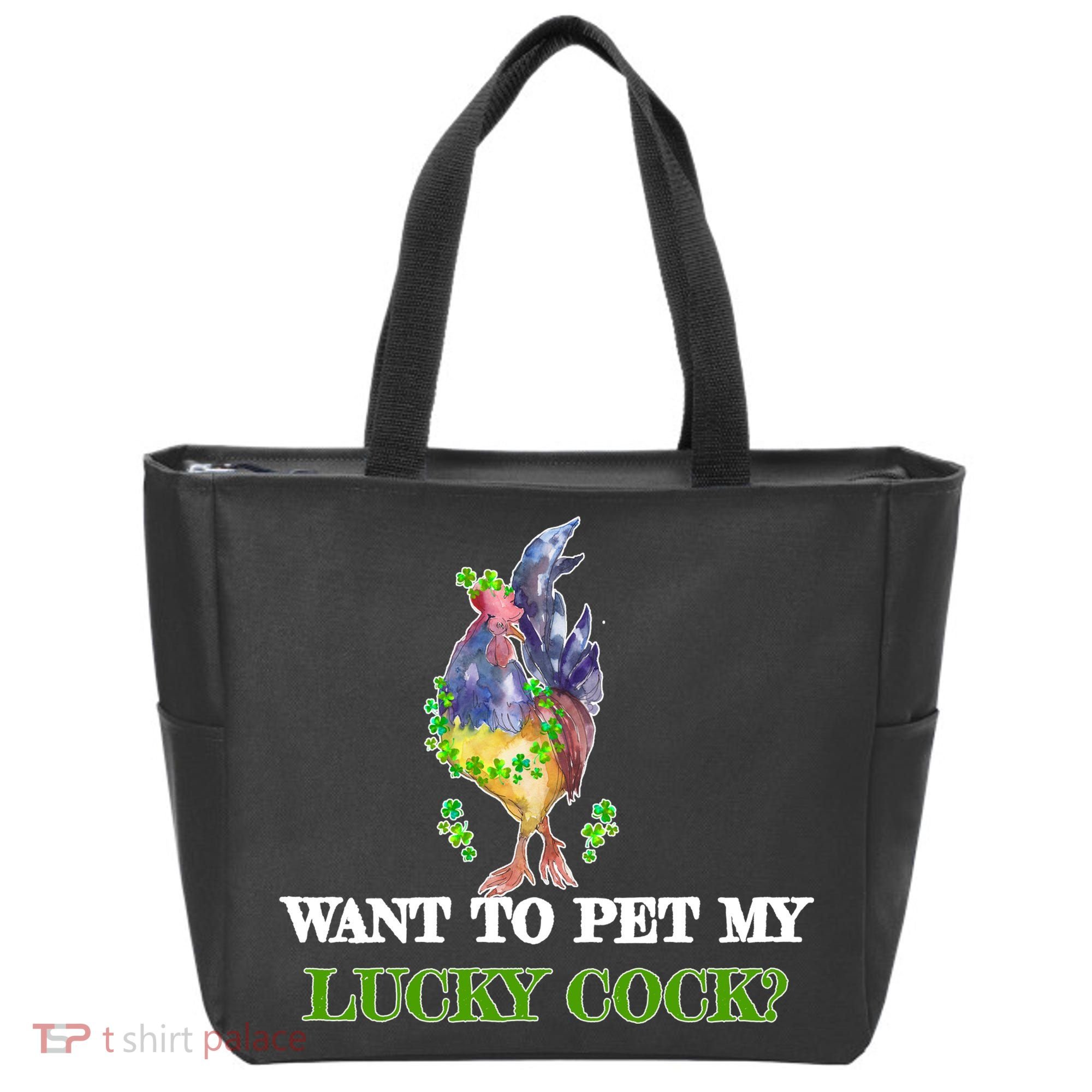 Want To Pet My Lucky Cock St Patrick's Day Tote Bag