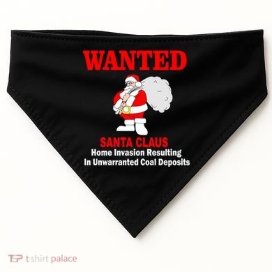 Wanted Santa Claus Home Invasion USA-Made Doggie Bandana