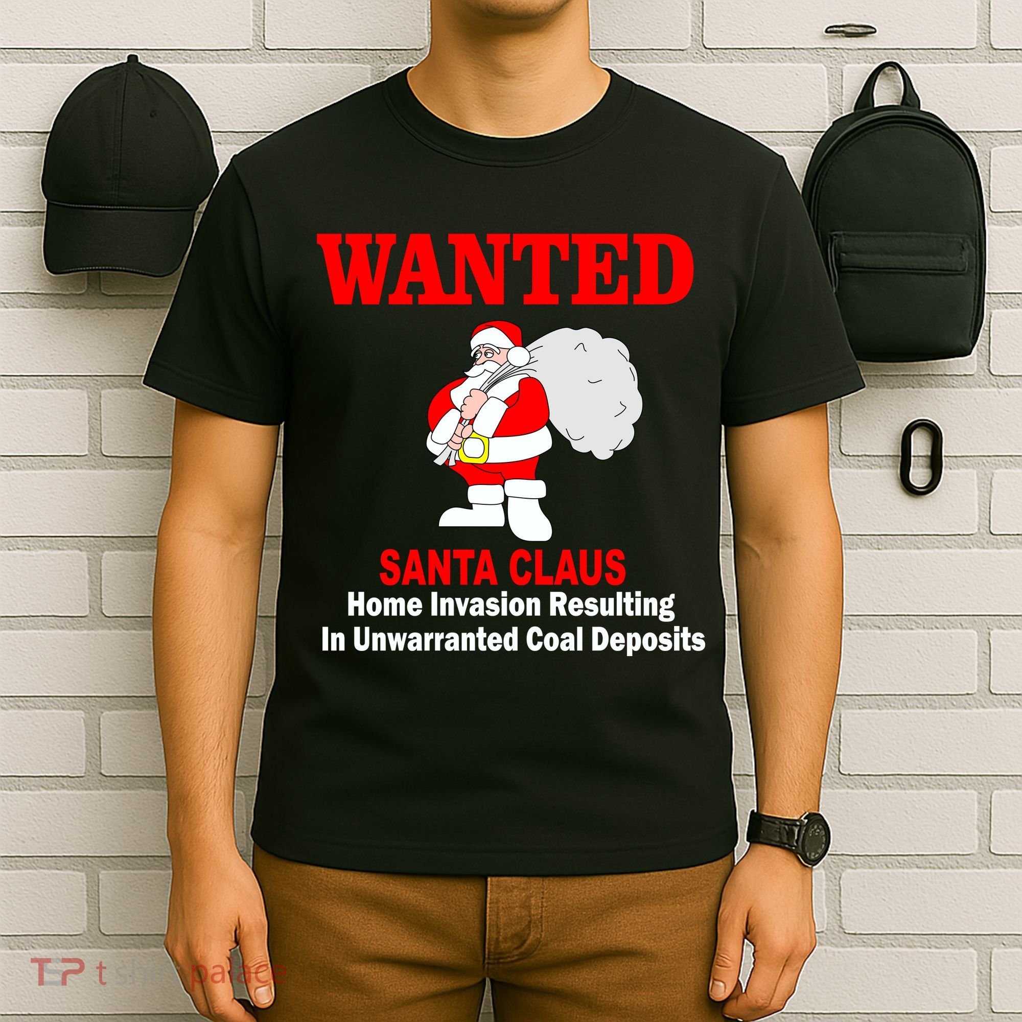 Wanted Santa Claus Home Invasion T-Shirt