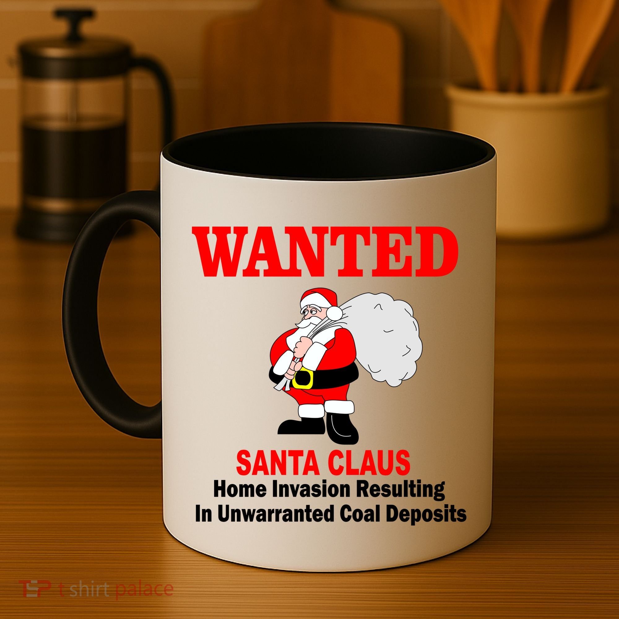 Wanted Santa Claus Home Invasion Coffee Mug