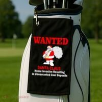 Wanted Santa Claus Home Invasion Golf Towel thumb 2