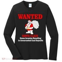 Wanted Santa Claus Home Invasion Women's Long Sleeve Shirt thumb 0