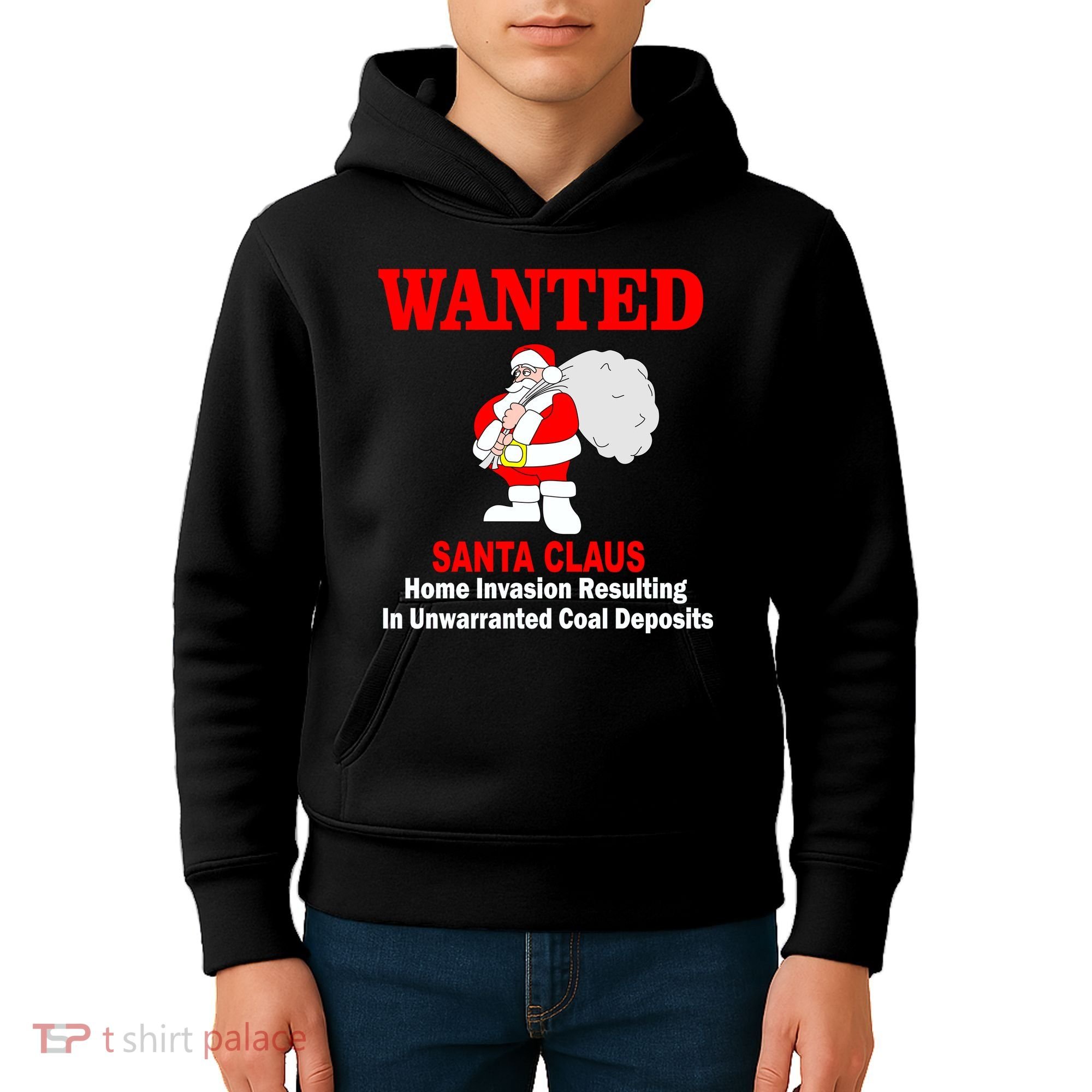 Wanted Santa Claus Home Invasion Kids Hoodie