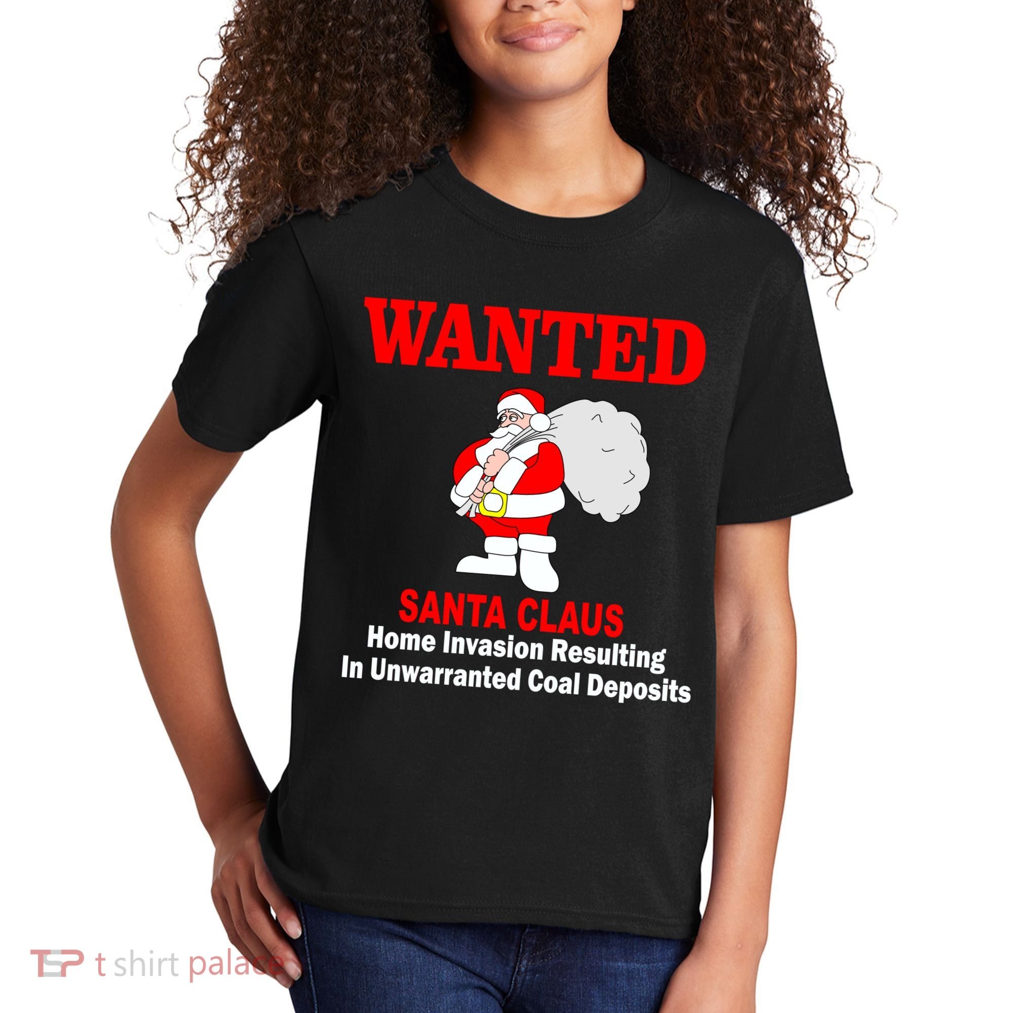 Wanted Santa Claus Home Invasion Kids T-Shirt