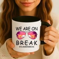 We Are On Break Summer Break Tropical Coffee Mug thumb 3