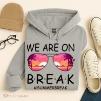 We Are On Break Summer Break Tropical Hoodie thumb 4
