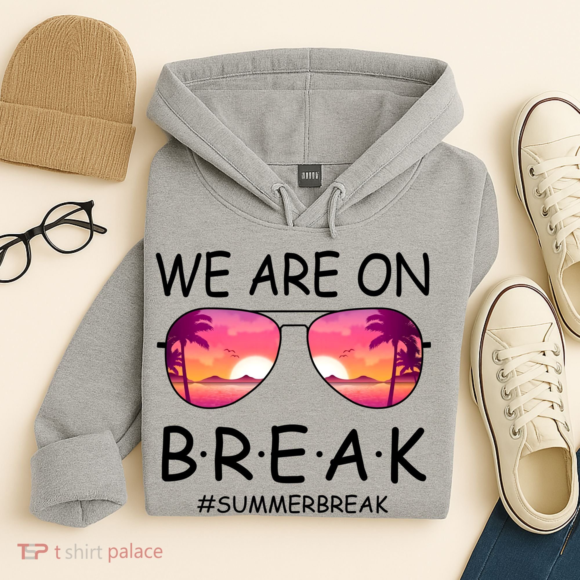 We Are On Break Summer Break Tropical Hoodie