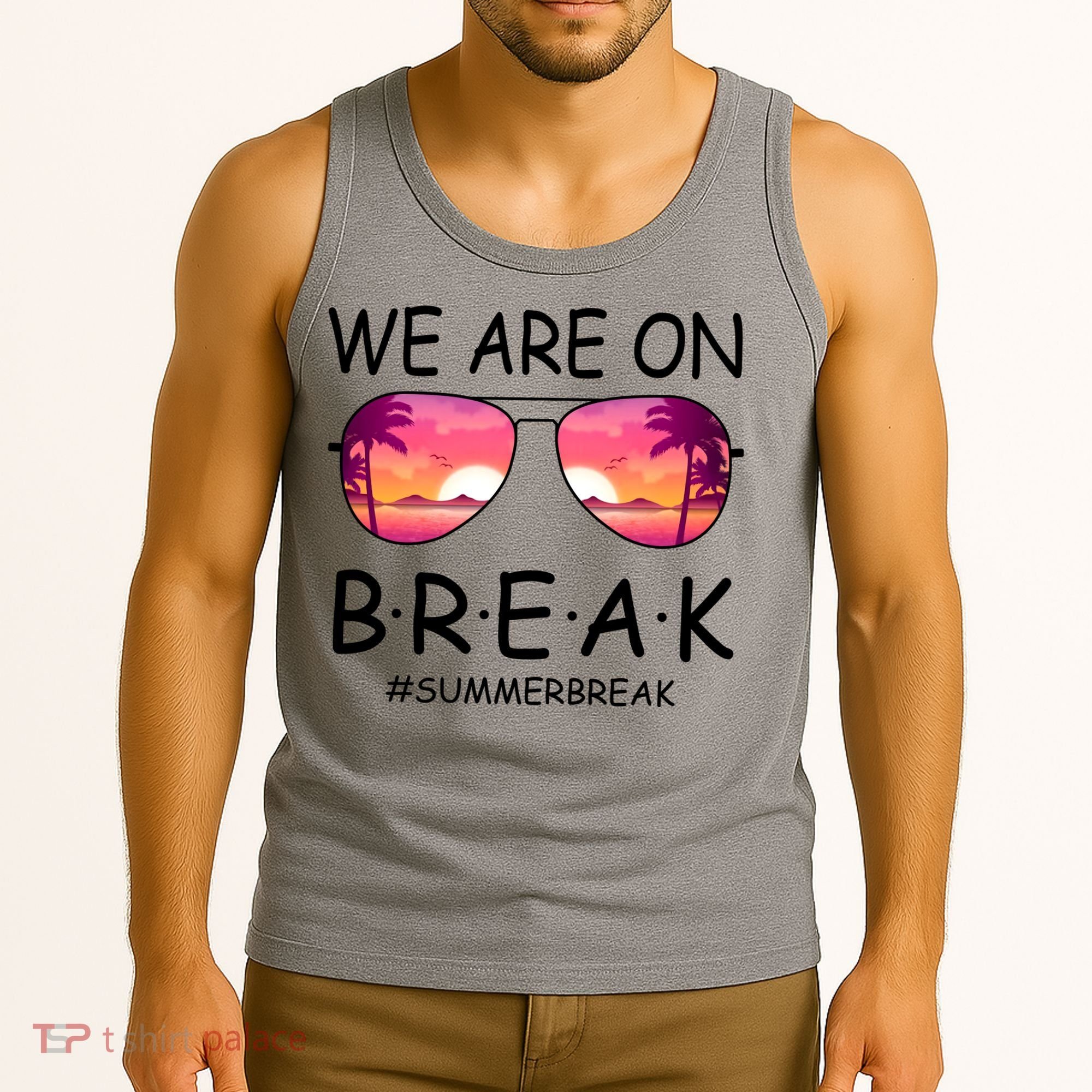 We Are On Break Summer Break Tropical Tank Top