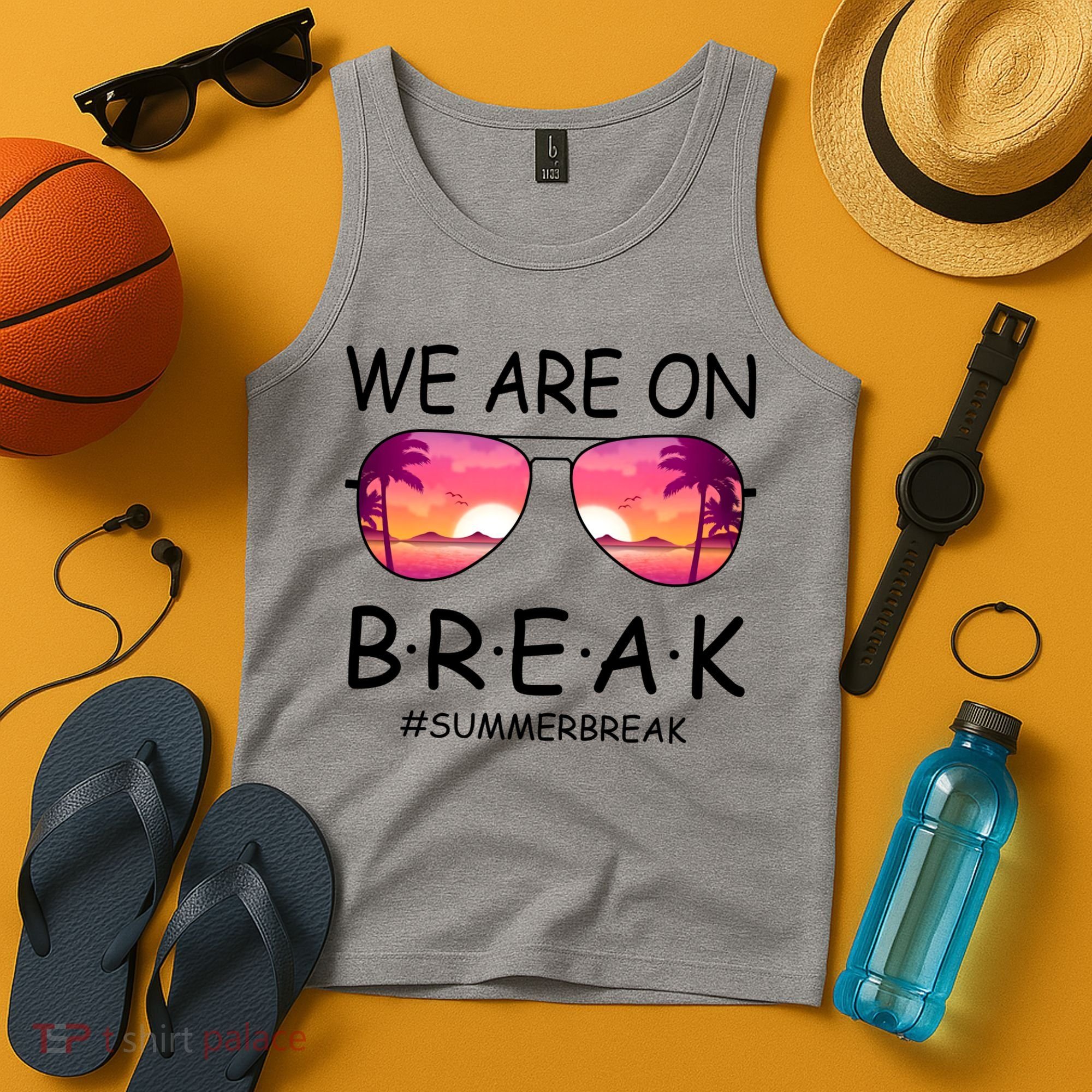 We Are On Break Summer Break Tropical Tank Top